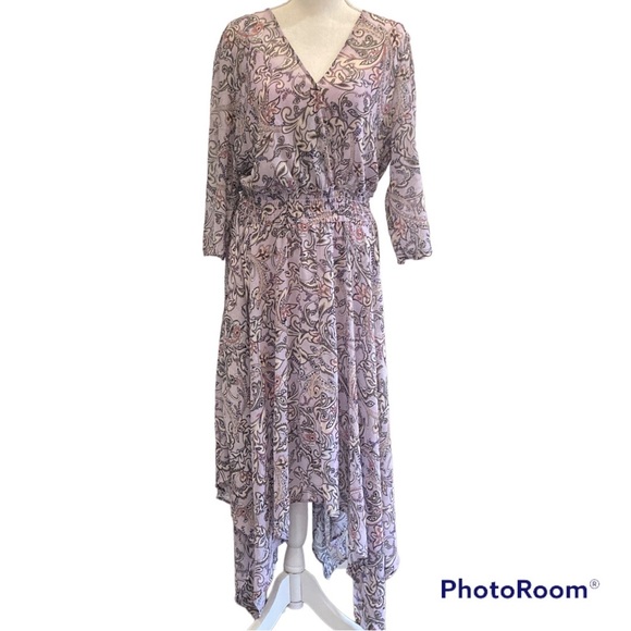 Cato Dresses & Skirts - Est. 1946 Paisley Sheer Handkerchief Hem Dress with Matching Slip